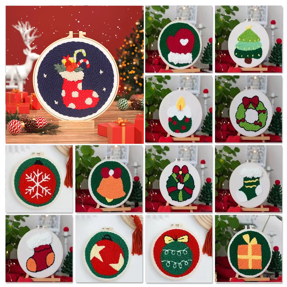 Embroidery Xmas Tree - Punch Needle Embroidery Kit Starter Set