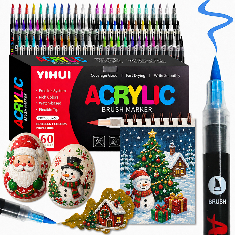 Embroidery Egg - 12-60 Colors Acrylic Paint Markers, Soft
