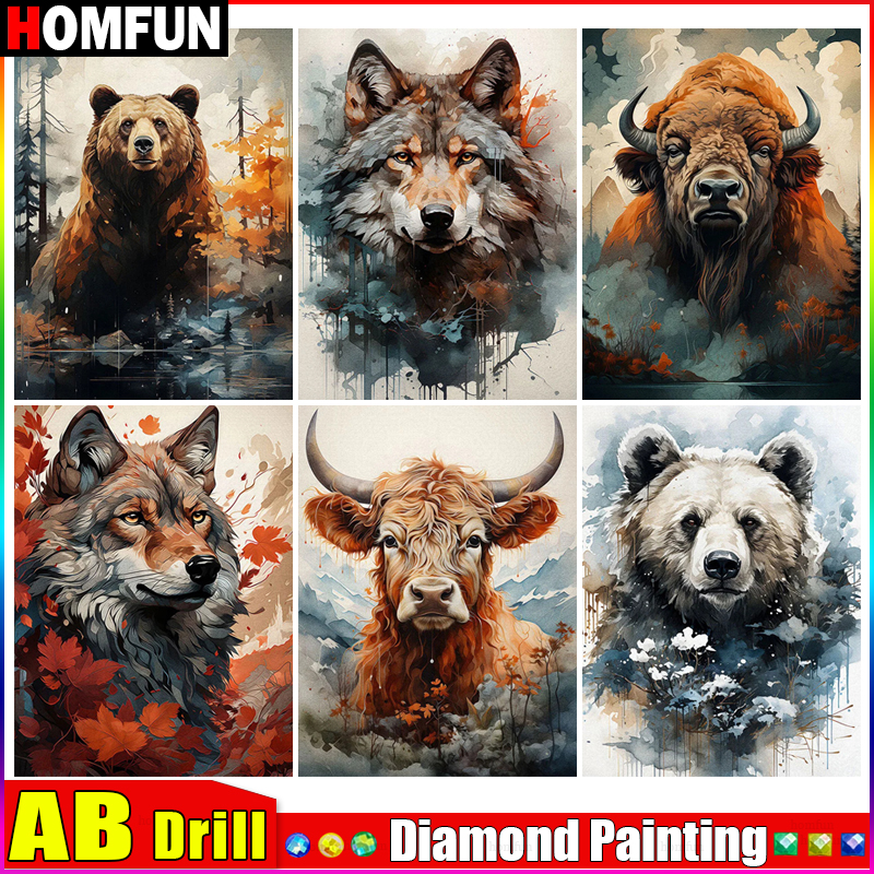 Embroidery Cross Stitch Patterns - HOMFUN AB Diamond Painting Full Square/Round