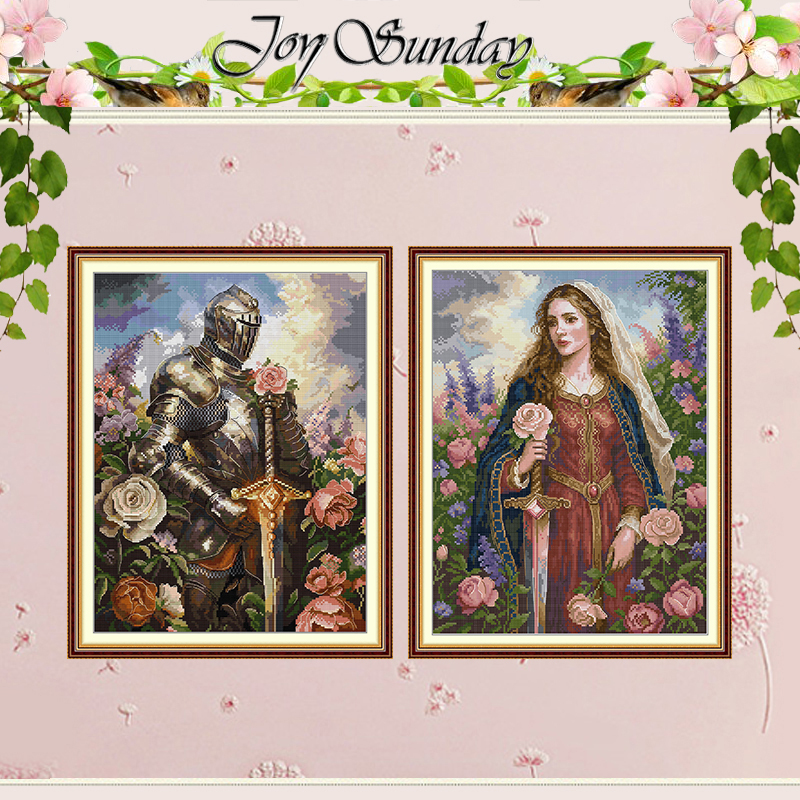 Embroidery Job - Male Female Warrior Patterns Counted Cross