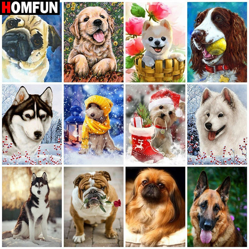 Embroidery Cross Stitch Patterns - HOMFUN Diamond Painting Full Square/Round Diamond