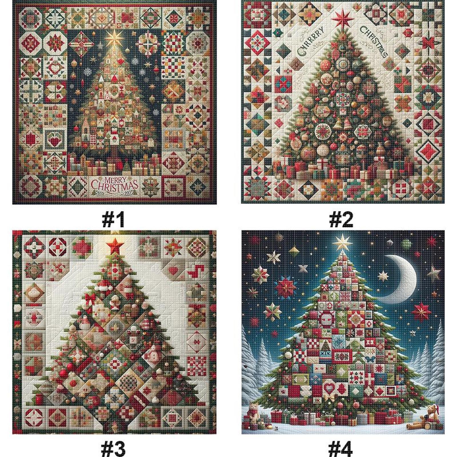 Embroidery Xmas Tree - Full Embroidery cotton Thread 14CT Printed
