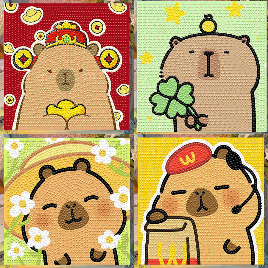 Embroidery Art - Cartoon Capibala Crystal Diamond Decorative Painting