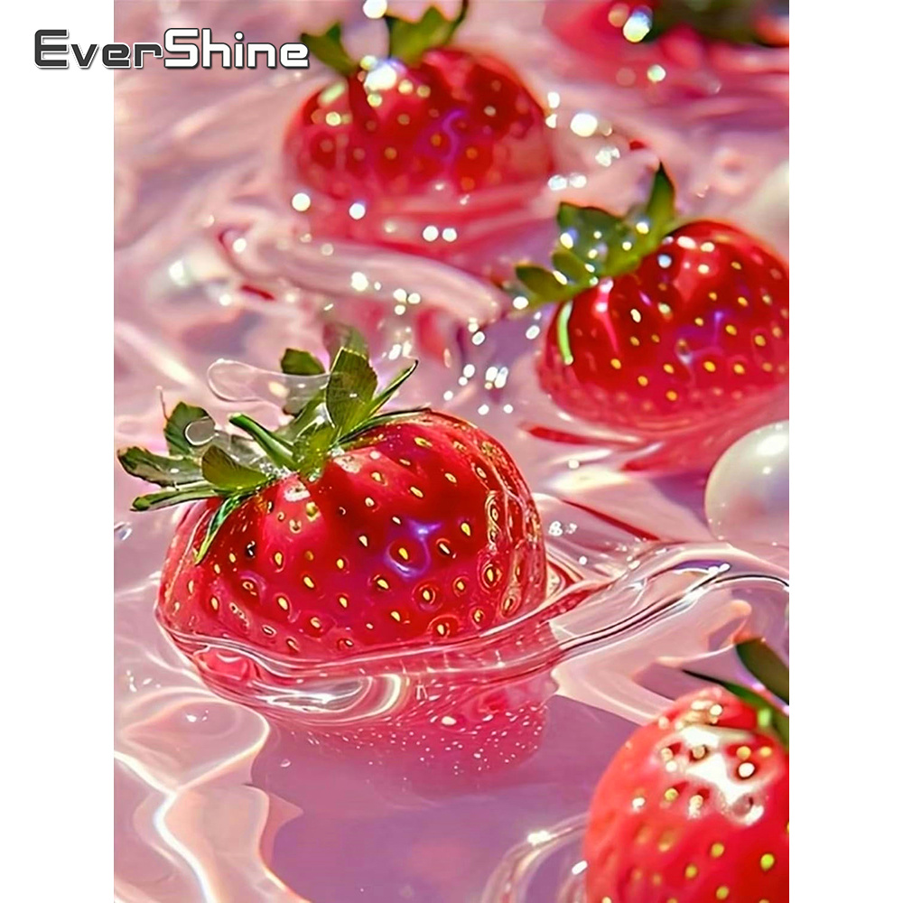 Embroidery Cross Stitch Patterns - Evershine Diamond Mosaic Strawberry Cross Stitch