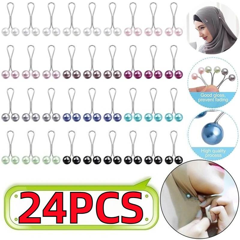 6/12/24PCS Pearls Pins Women S - Embroidery Hijab review and price