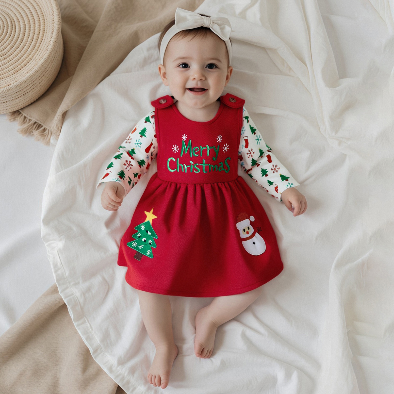 Baby Girls Christmas Outfit Lo - Embroidery Xmas Tree review and price