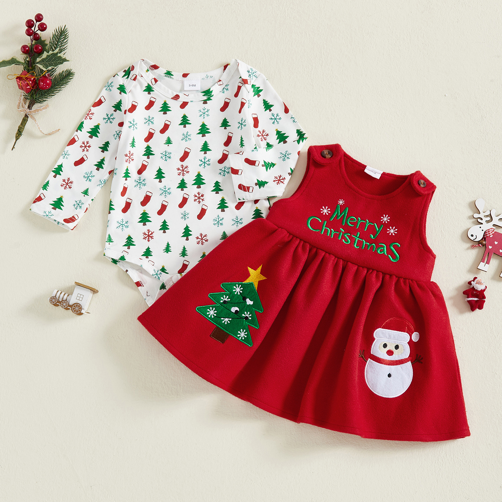 Baby Girls Christmas Outfit Lo - Embroidery Xmas Tree review and price