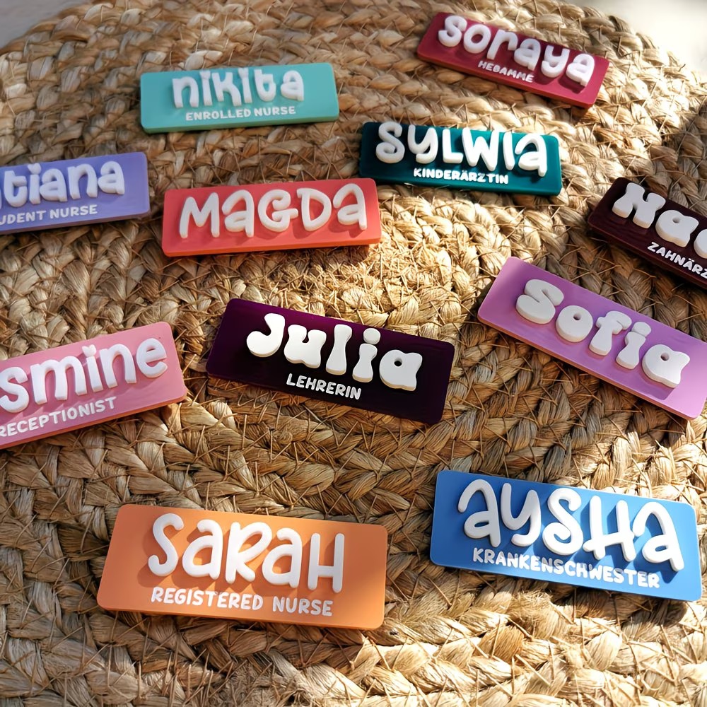 Personalized Name Brooch Badge - Embroidery Name review and price