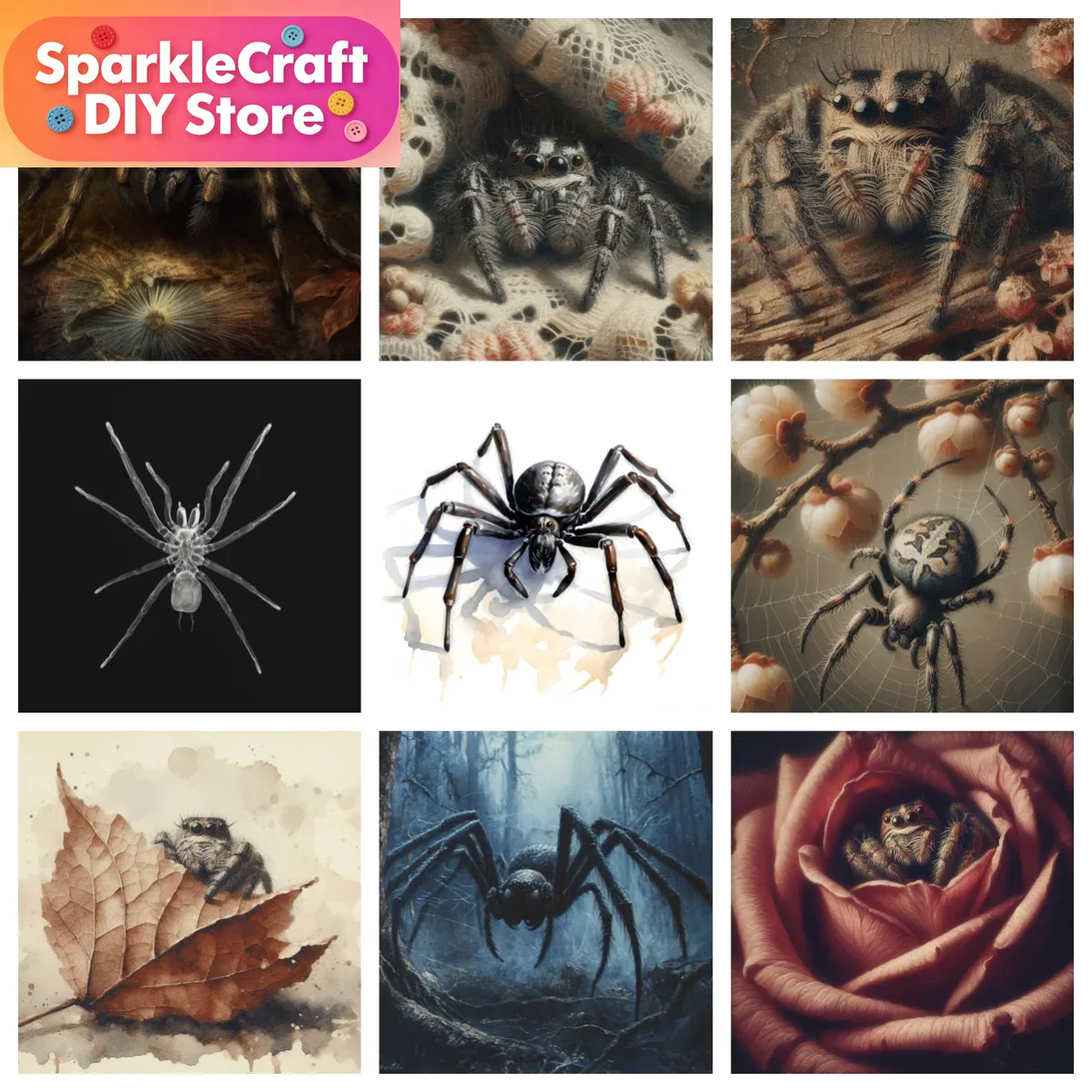 1pc frameless  Black Widow Spi - Embroidery Simple review and price