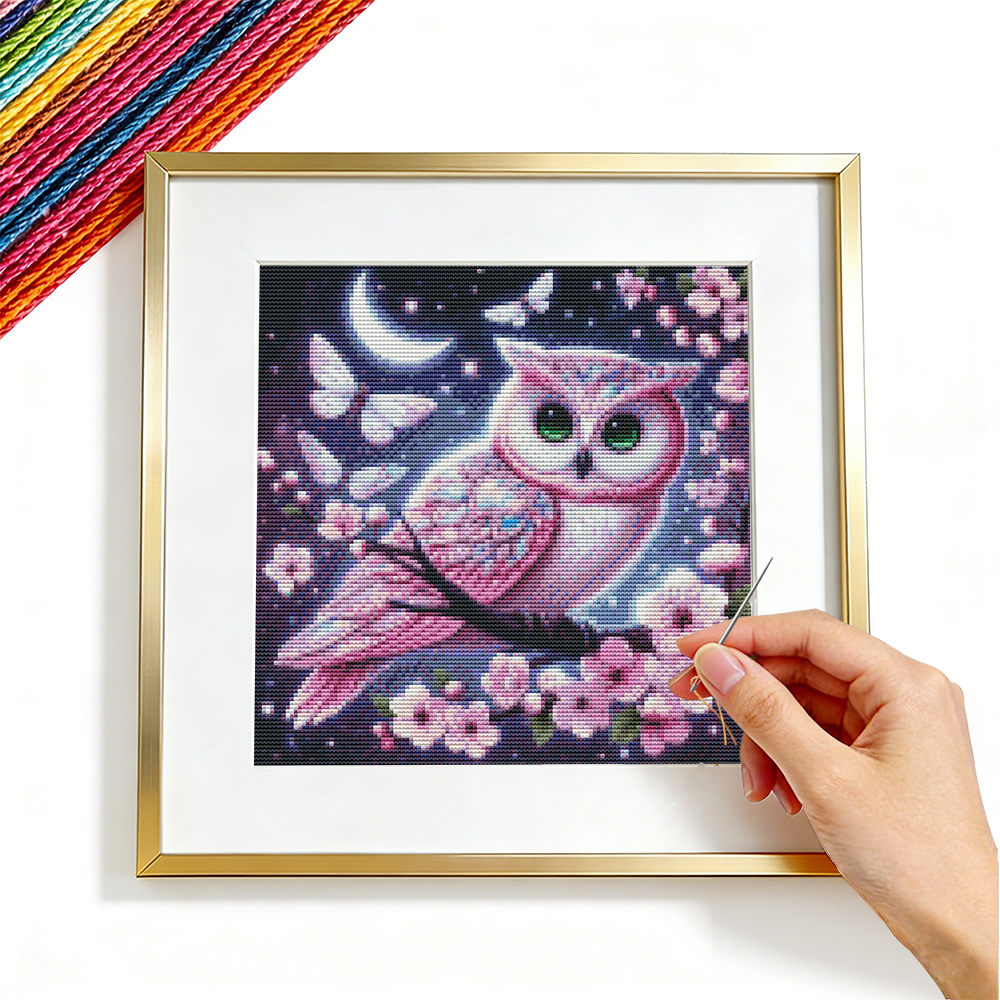 Cross Embroidery Kits Owl Anim - Embroidery Guide Paper review and price