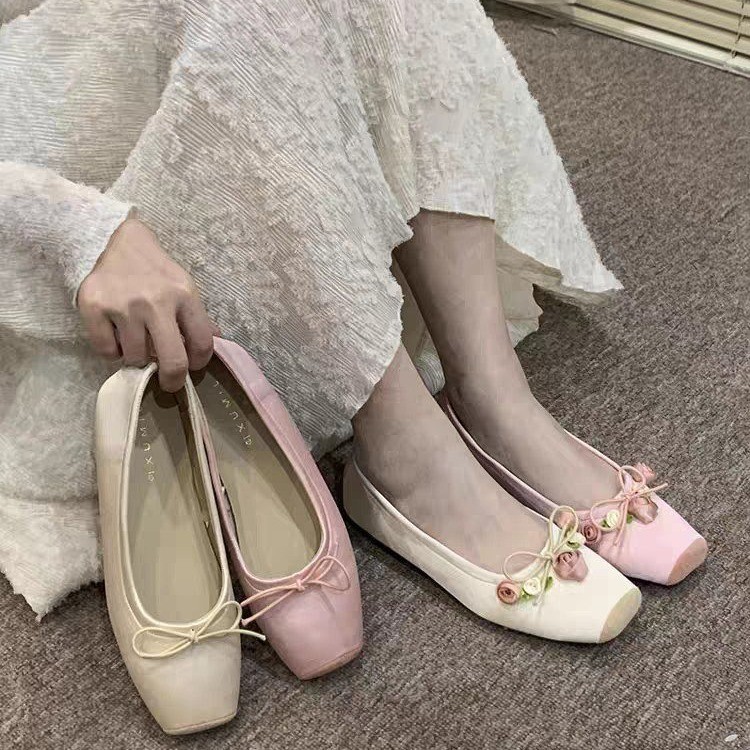 Women Flats Bow Marie Janes Sh - Embroidery Dress review and price