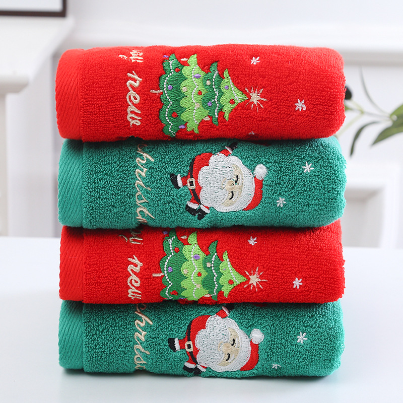 1PC 35*75cm Bathroom Towel Cor - Embroidery Xmas Tree review and price