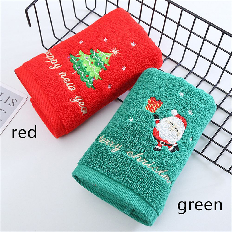 1PC 35*75cm Bathroom Towel Cor - Embroidery Xmas Tree review and price