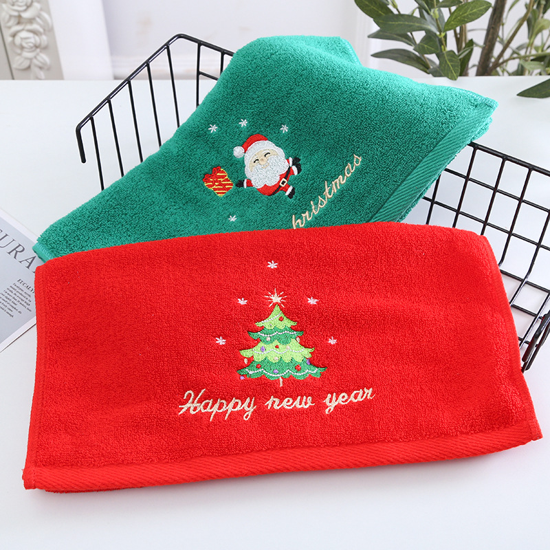1PC 35*75cm Bathroom Towel Cor - Embroidery Xmas Tree review and price