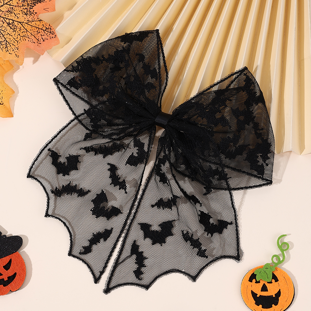 Halloween Bat Bow Hair Clips B - Embroidery Veil review and price