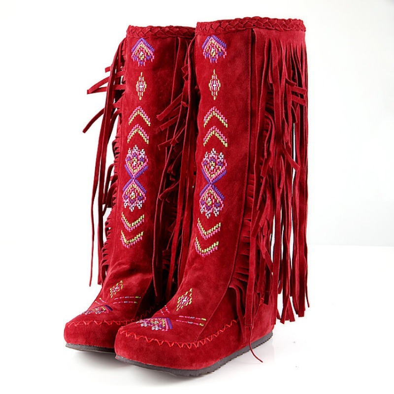 Tassel Boots Handmade Embroide - Embroidery Print review and price