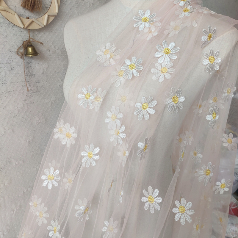150cm Wide Daisy Embroidery La - Embroidery Veil review and price