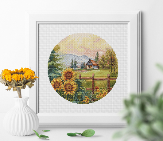 Sunflowers near the cabin 31-3 - Embroidery Job review and price