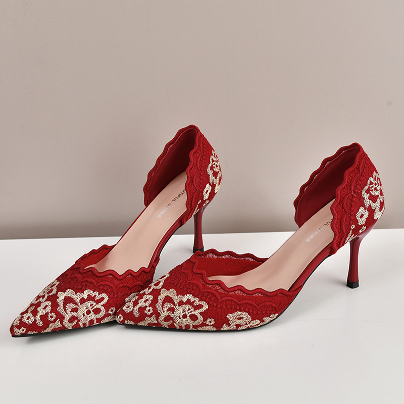 Luxury Red White Lace Embroide - Embroidery Dress review and price