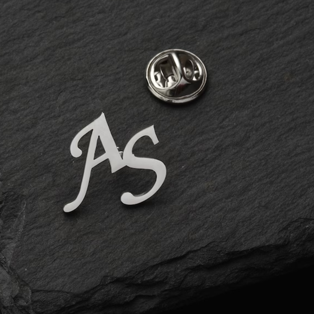 Custom Initials Brooch for Men - Embroidery Name review and price