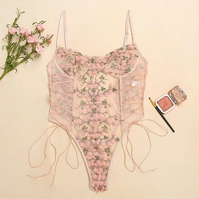 Women Sexy Lingerie Bodysuit F - Embroidery Print review and price