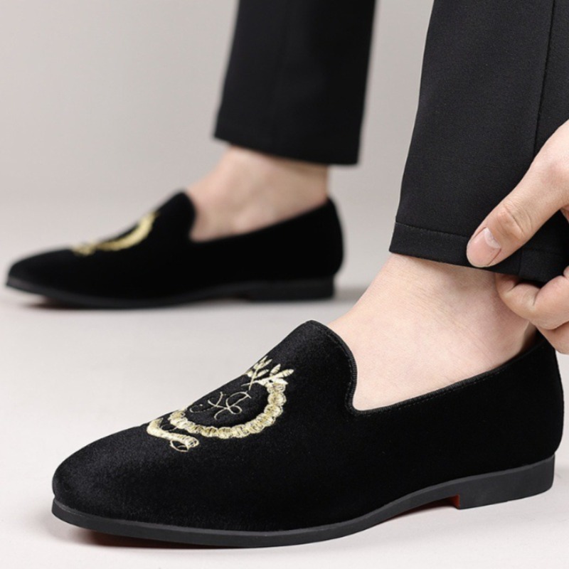 Luxury Designer Loafers Suede  - Embroidery Dress review and price