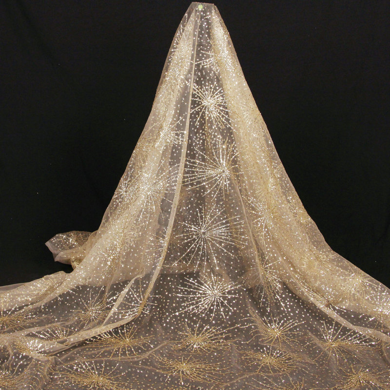 Embellished Tulle Fabric Metal - Embroidery Veil review and price