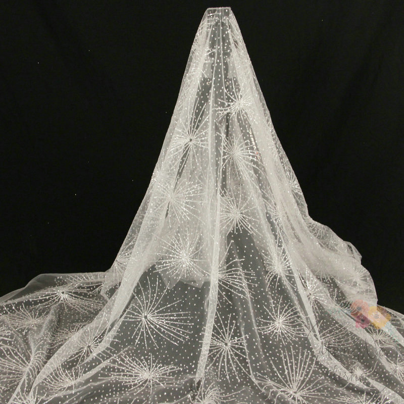 Embellished Tulle Fabric Metal - Embroidery Veil review and price