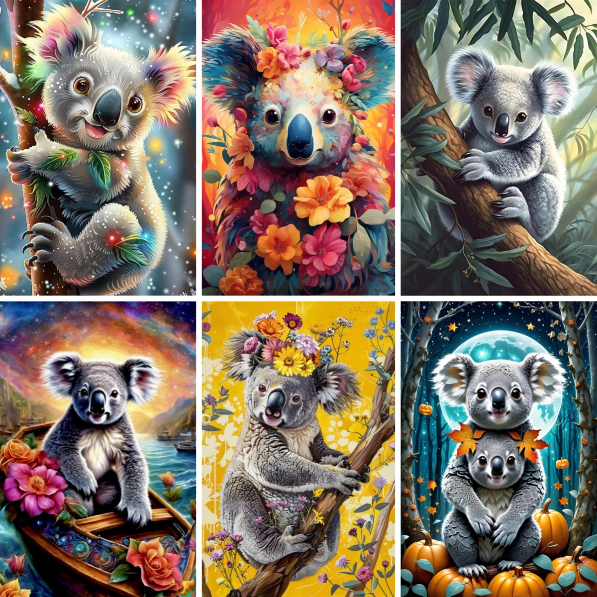Koala Animal with Flower Art A - Embroidery Lovers review and price