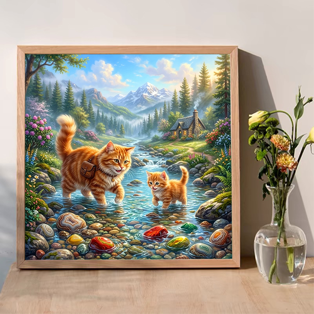 Evershine Diamond Mosaic Cat A - Embroidery Cross Stitch Patterns review and price