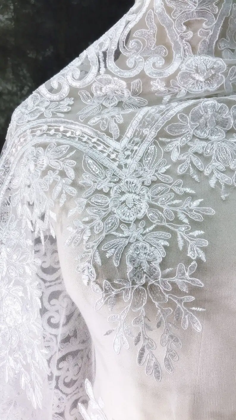 White Vintage Flower Embroider - Embroidery Veil review and price