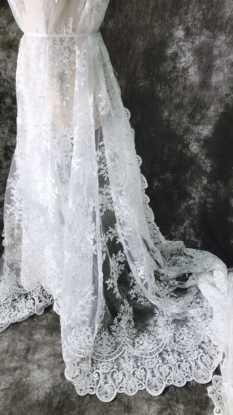 White Vintage Flower Embroider - Embroidery Veil review and price