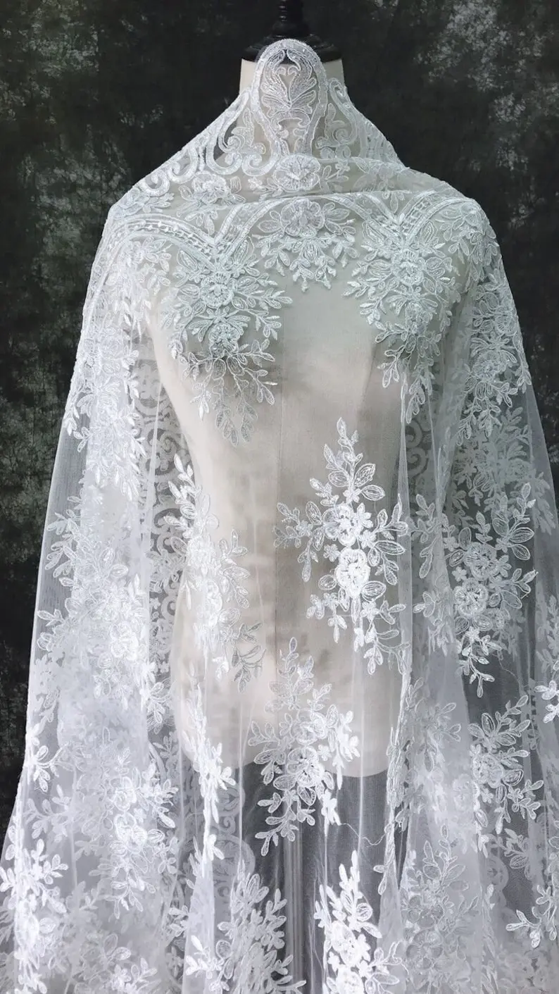 White Vintage Flower Embroider - Embroidery Veil review and price