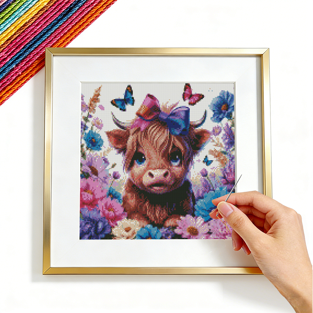 Cross Point Embroidery Kit Cow - Embroidery Guide Paper review and price