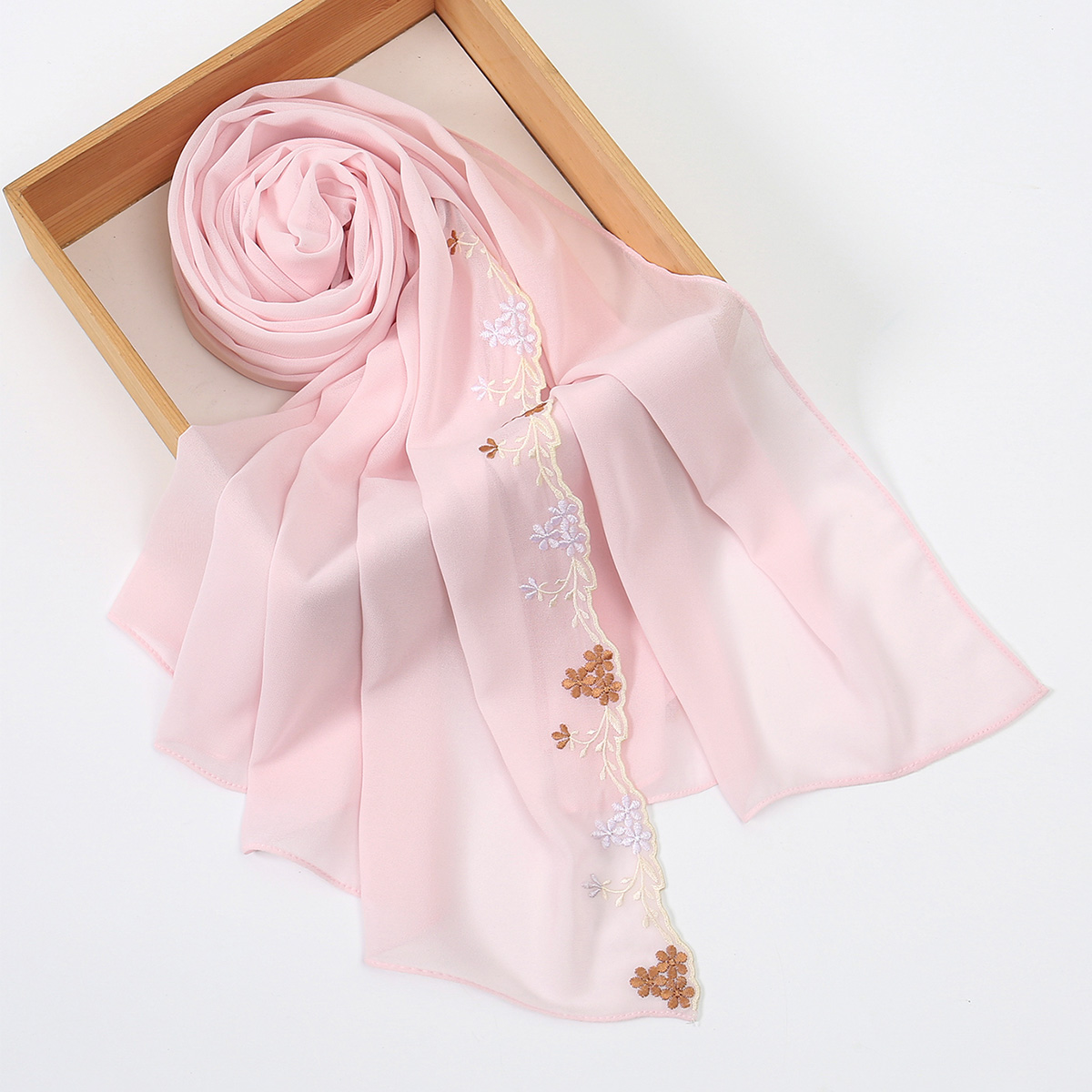 Muslim Chiffon Hijab Floral Em - Embroidery Hijab review and price