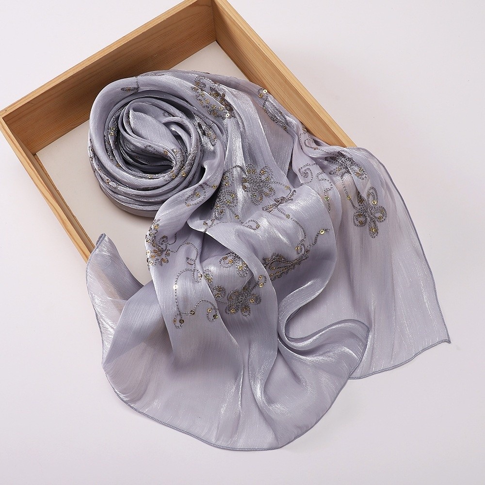 Elegant Hijab Shawl Embroidery - Embroidery Hijab review and price