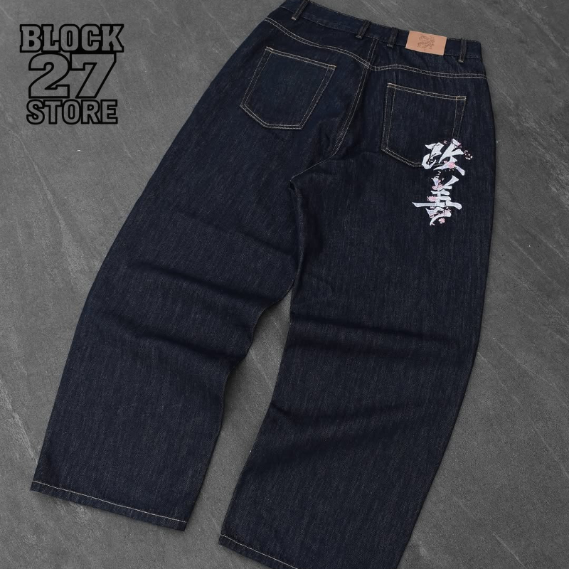 Mens Jeans Harajuku Y2K Retro  - Embroidery Font Free review and price