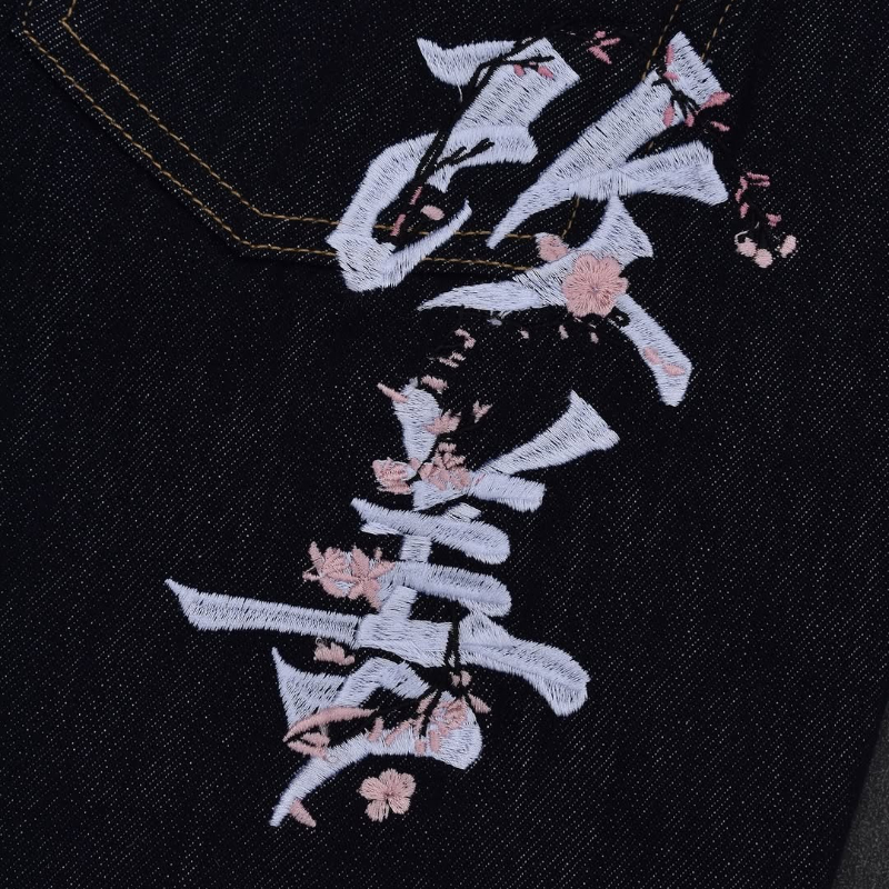 Mens Jeans Harajuku Y2K Retro  - Embroidery Font Free review and price