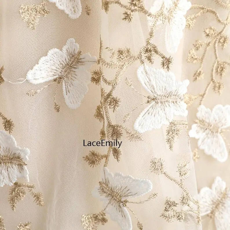 3D Butterfly Lace Fabric Butte - Embroidery Veil review and price