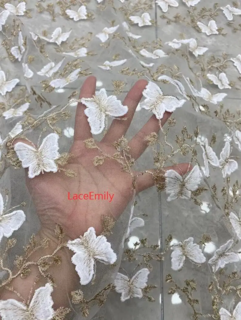 3D Butterfly Lace Fabric Butte - Embroidery Veil review and price