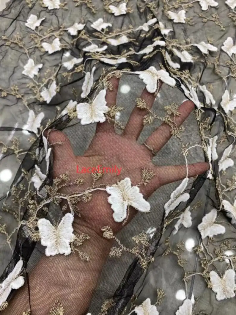 3D Butterfly Lace Fabric Butte - Embroidery Veil review and price