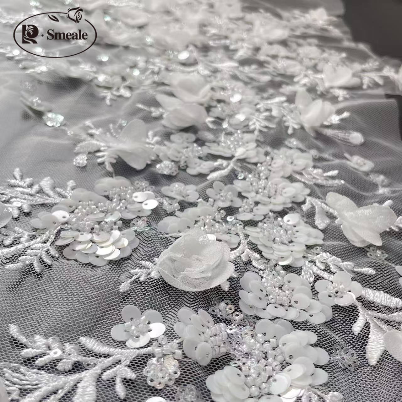 3D Flower Beaded Lace Applique - Embroidery Veil review and price