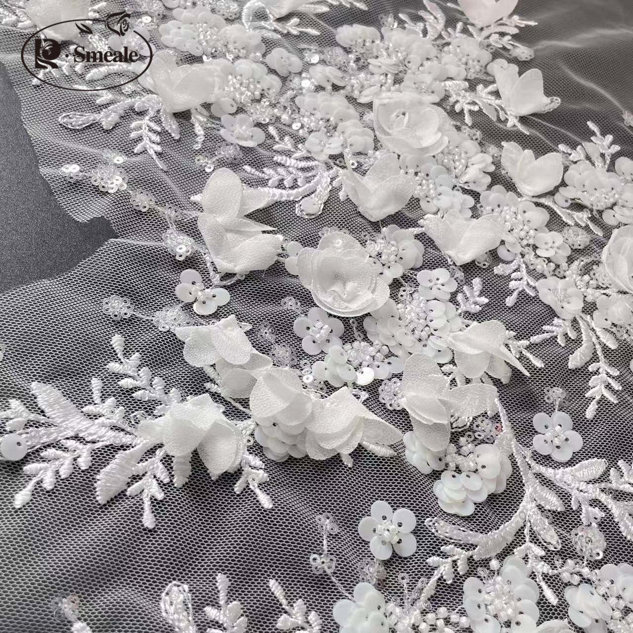 3D Flower Beaded Lace Applique - Embroidery Veil review and price