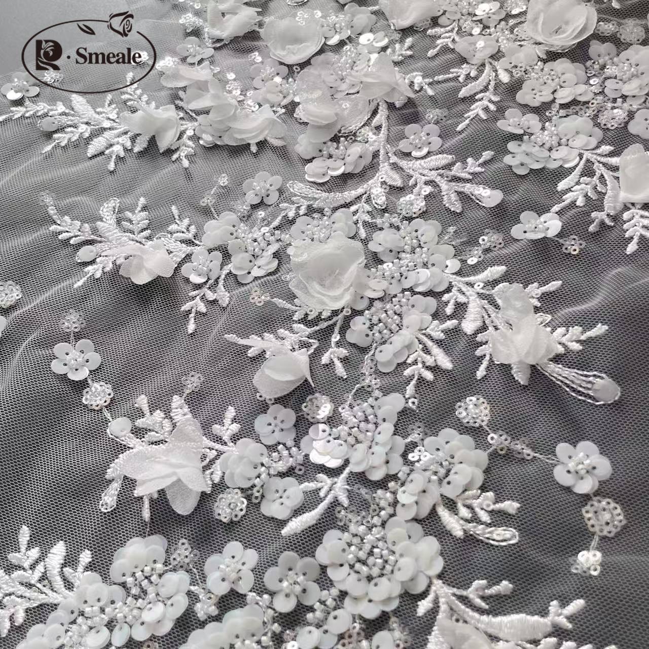 3D Flower Beaded Lace Applique - Embroidery Veil review and price