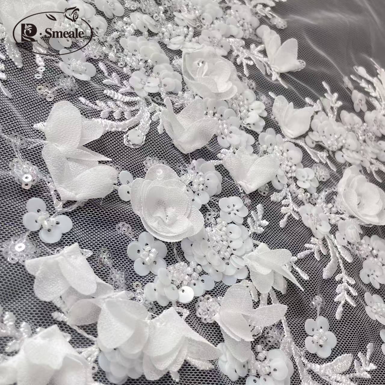 3D Flower Beaded Lace Applique - Embroidery Veil review and price