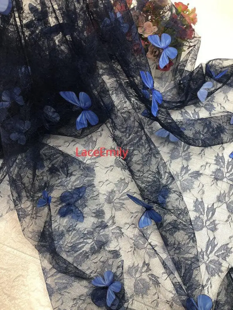 4 Colors 3D butterfly embroide - Embroidery Veil review and price
