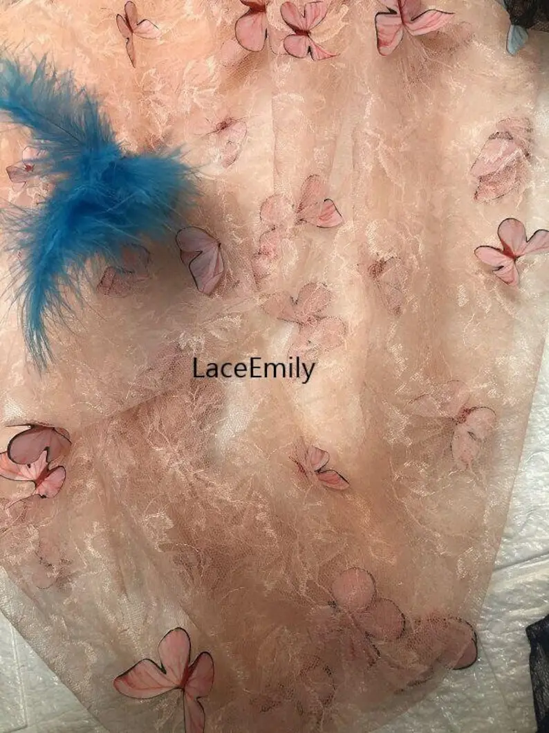 4 Colors 3D butterfly embroide - Embroidery Veil review and price