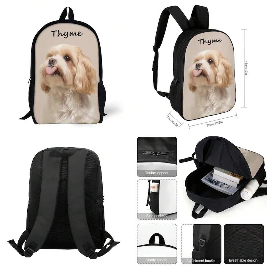 Personalized Cat Print Backpac - Embroidery Name review and price