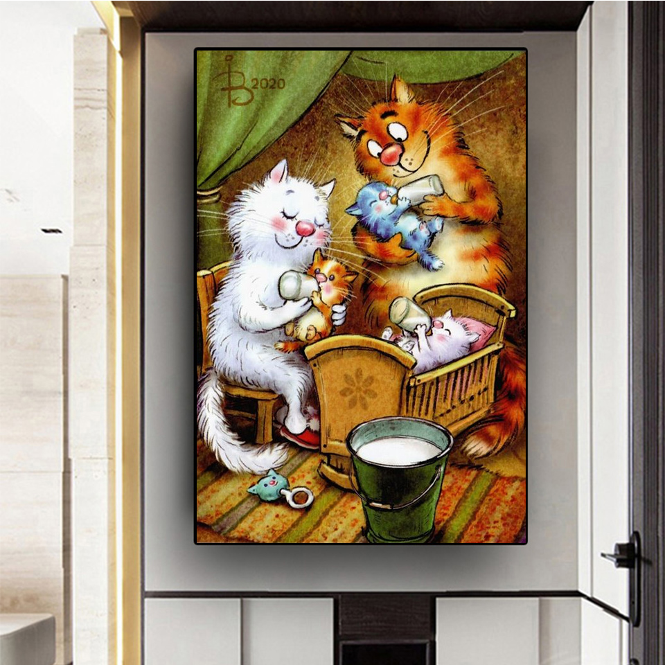 AB Diamond Mosaic Blue Cat Rom - Embroidery Lovers review and price