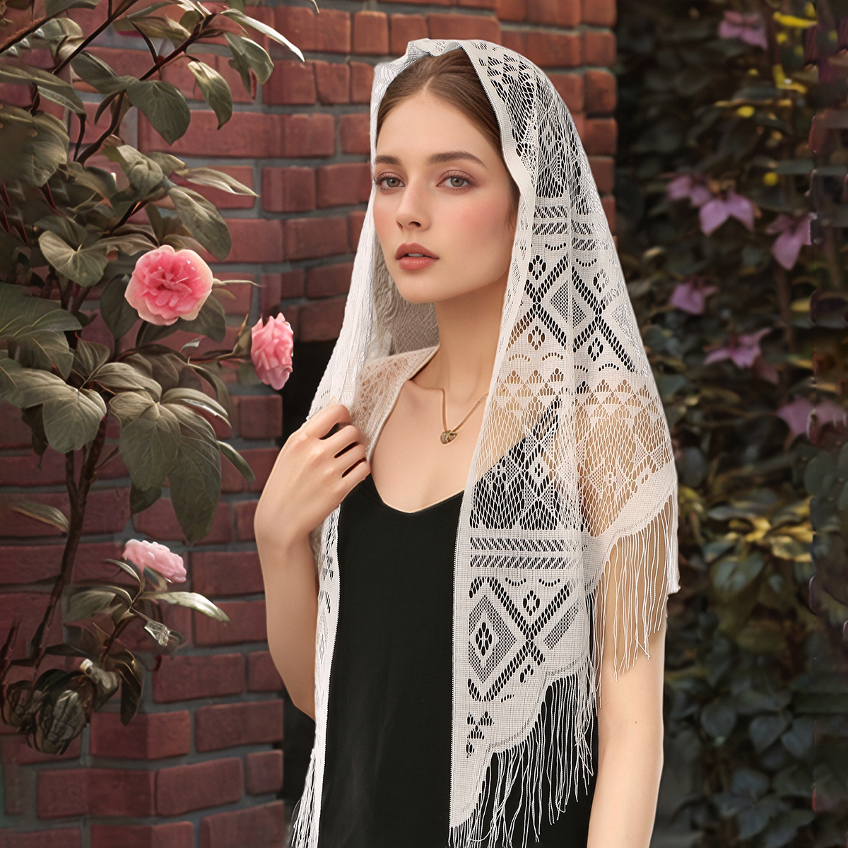Fashion Lace Embroidery Triang - Embroidery Veil review and price